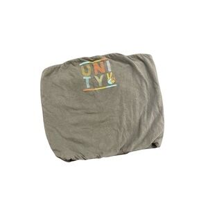 Unity Mighty Fine Women's Small Bandeau Crop Top Grey Peace Sign Strapless